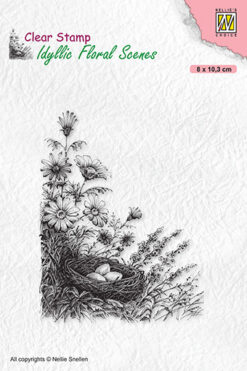 Nellies Clear Stamps - Idyllic Floral Scenes - Bird's Nest