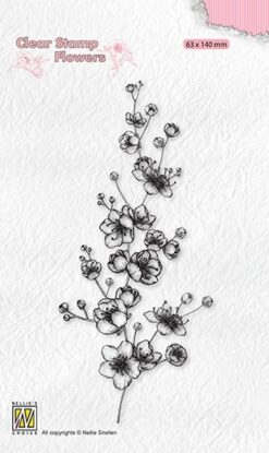 Nellies Clear Stamp Flowers -  Blooming branch Blossom - FLO027