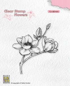 Nellies Clear Stamp Flowers -  Blooming branch Magnolia - FLO028
