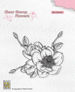 Nellies Clear Stamp Flowers -  Magnolia flower - FLO030
