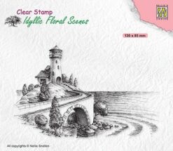 Nellies Clear Stamp - Idyllic Floral Scenes - Sea with Lighthouse - IFS037