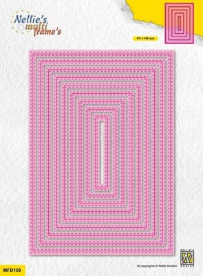 Nellies MultiFrame Dies - Double Stitchlines Rectangle - MFD150