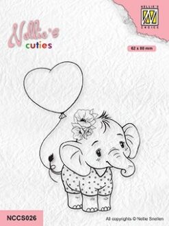 Nellies Cuties - Elephant with heart - NCCS026