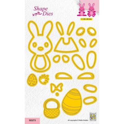 Nellies Shape Dies - Easter Bunny & Basket & Eggs - SD273